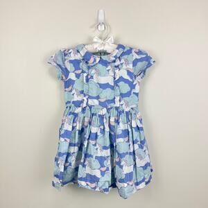 Mini Boden Peter Pan Collar Ruffle Unicorn Dress 3-4